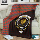 Sinclair Ancient Tartan Crest Blanket Wave Style